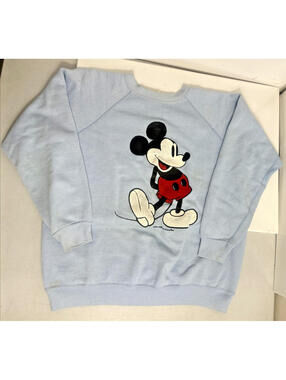Disney Casuals Store Mickey Mouse Large Sweatshirt Pullover Woman Blue 1990.